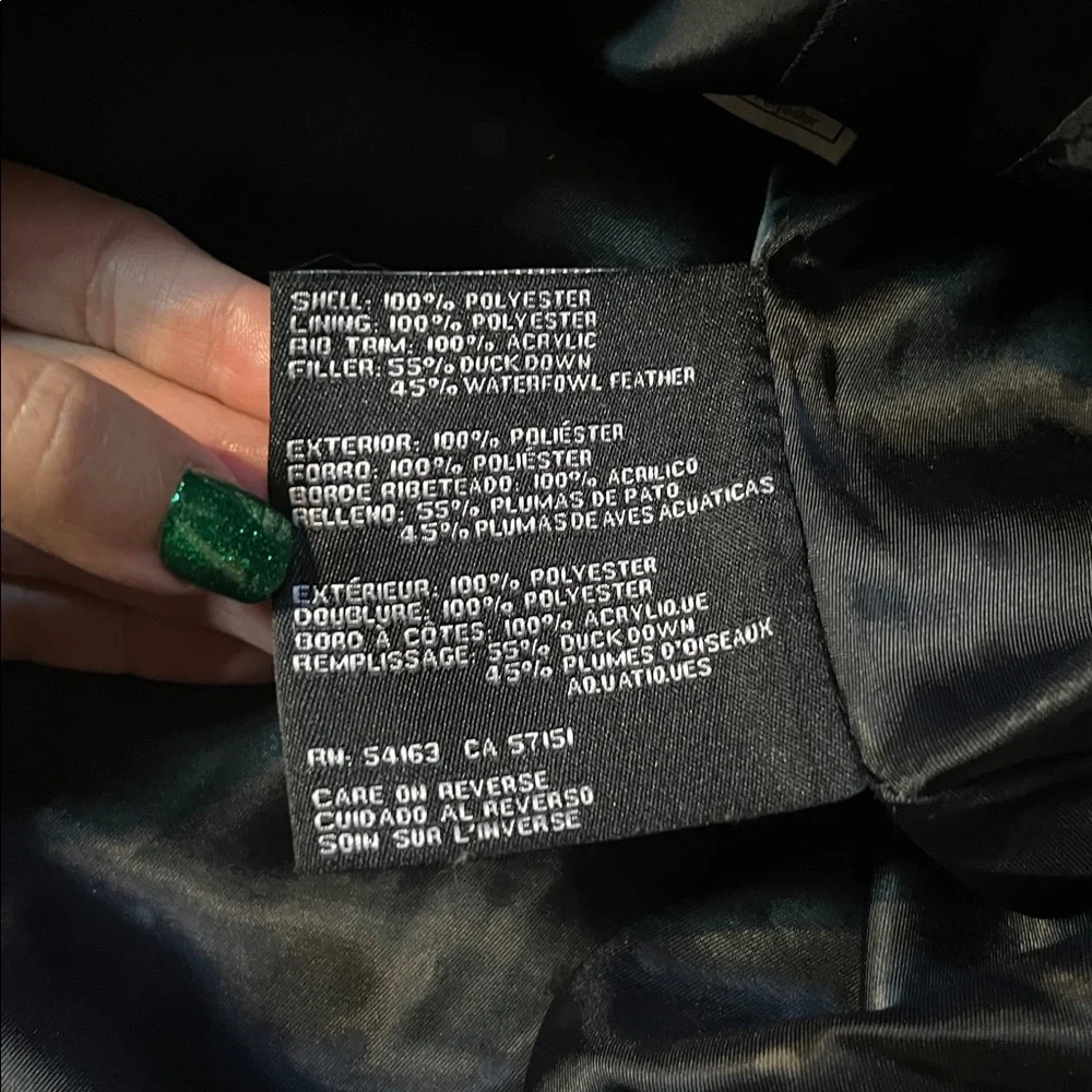 Jessica Simpson asymmetrical black puffer coat with knitted neck sweater collar - Picture 6 of 7